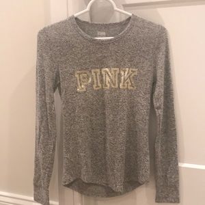 Grey Top with gold lettering